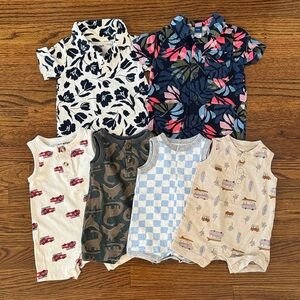 Barely Worn Baby Boy Set of 6 One Piece Summer Outfits